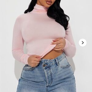 Pink Long Sleeve Turtle Neck Top NWT